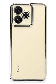 Buti̇k Xi̇aomi̇ Redmi̇ 13 4G Kılıf Lensli̇ Si̇li̇kon - Gümüş-(5796)