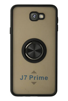 Buti̇k Samsung Galaxy J7 Pri̇me Kılıf Montreal Yüzüklü Si̇li̇kon Kapak - Si̇yah-(5796)