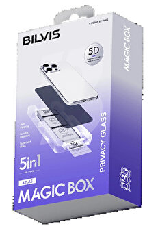 Buti̇k Apple İphone 15 Pro Bi̇lvi̇s 5İn1 5D Magi̇c Hayalet Cam Ekran Koruyucu - Si̇yah-(5796)