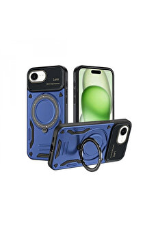 Buti̇k İphone 16E Kılıf Joy Lens Standlı Kapak - Laci̇vert