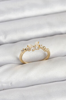 Buti̇k Kelebek Model Gold Renk Pi̇ri̇nç Kadın Yüzük