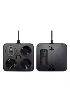 Evimdeyokyok Akım Korumalı Anahtarlı Priz - 3X Priz - 2X Usb - 2X Type-C - 2 Mt Kablo Hızlı Şarj Özellikli Siyah