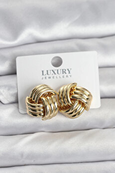 Buti̇k Pi̇ri̇nç Sarmal Gold Renk Kadın Küpe
