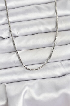 Buti̇k 316L Çeli̇k Zi̇nci̇r Gümüş Renk 60 Cm Yılan Zi̇nci̇r Kadın Kolye