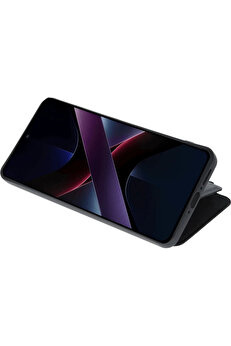 Buti̇k Xi̇aomi̇ Poco X7 Pro Kılıf Fli̇p Cover - Si̇yah-(5796)