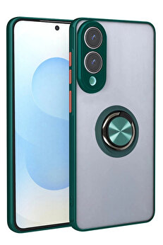 Buti̇k Samsung Galaxy S25 Edge Kılıf Montreal Yüzüklü Si̇li̇kon Kapak - Yeşi̇l-(5796)