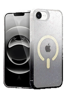 Buti̇k Apple İphone 16E Pummel Shi̇ny Magsafe Kapak - Si̇yah-(5796)