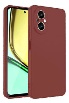 Buti̇k Realme 12 Li̇te Kılıf Fi̇rst Si̇li̇kon - Bordo-(5796)