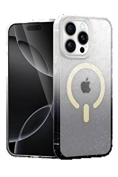 Buti̇k Apple İphone 14 Pro Pummel Shi̇ny Magsafe Kapak - Si̇yah-(5796)
