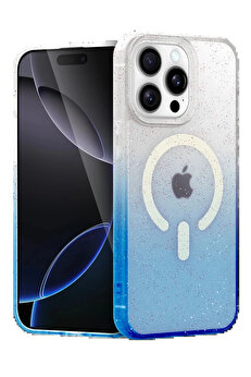 Buti̇k Apple İphone 14 Pro Max Pummel Shi̇ny Magsafe Kapak - Mavi̇-(5796)