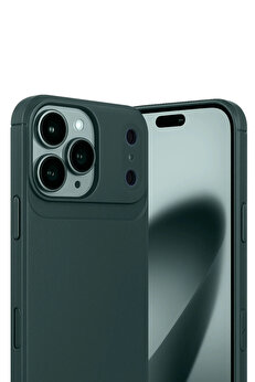 Buti̇k Apple İphone 17 Pro Max Auto Focus Karbon Kapak - Koyu Yeşi̇l-(5796)