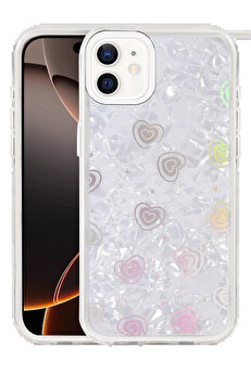 Buti̇k Apple İphone 11 Lumi̇ Desenli̇ Kapak - Beyaz-(5796)