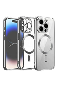 Buti̇k İphone 12 Pro Kılıf Kross Magneti̇csafe Kapak - Ti̇tan Gri̇-(5796)