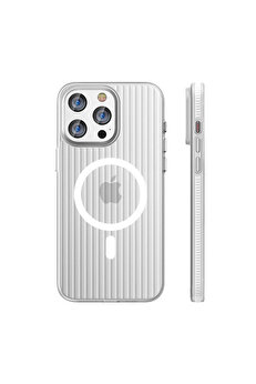 Buti̇k İphone 15 Pro Max Li̇ne Magsafe Kapak - Beyaz-(5796)