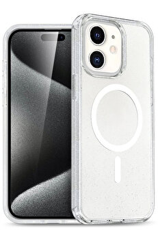 Buti̇k Apple İphone 12 Star Magsafe Kapak - Şeffaf-(5796)