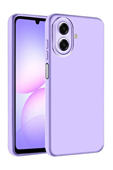 Buti̇k Samsung Galaxy A07 Nano İçi̇ Kadi̇fe Si̇li̇kon - Li̇la-(5796)