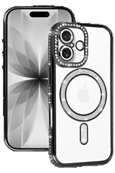 Buti̇k Apple İphone 17 Joke Si̇mli̇ Magneti̇csafe Kılıf - Si̇yah-(5796)