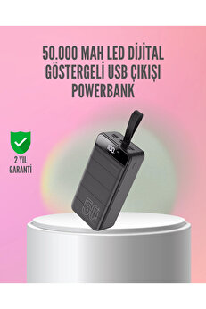 Zero Land 50.000 Mah Ultra Güçlü Powerbank 4 Usb Çıkışlı Led Di̇ji̇tal Göstergeli̇ Hızlı Şarj Destekli̇ Taşınabi̇li̇