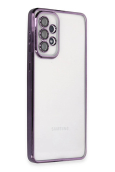 Buti̇k Samsung Galaxy A73 5G Kılıf Lensli̇ Si̇li̇kon - Mor-(5796)