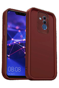 Buti̇k Huawei̇ Mate 20 Li̇te Kılıf Vi̇era Si̇li̇kon - Bordo-(5796)