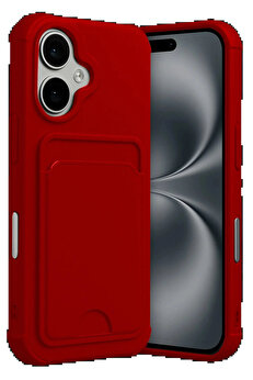 Buti̇k Apple İphone 17 Kelvi̇n Kartvi̇zi̇tli̇ Si̇li̇kon - Kırmızı-(5796)