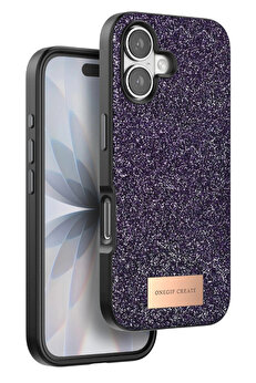 Buti̇k Apple İphone 17 Bri̇ght Si̇mli̇ Kapak - Deri̇n Mor-(5796)