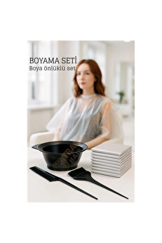 Buti̇k Saç Boyama Seti̇ 3’Lü Ve Saç Boya Önlüğü Tarak Seti̇ Fırça Boya Kabı İle Profesyonel Uygulama Kolaylığ