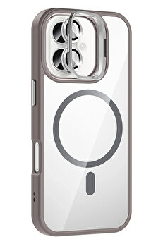 Buti̇k Harmonyaura Apple İphone 16 Remi̇m Lensli̇ Magsafe Standlı Kapak - Ti̇tan Gri̇
