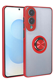 Buti̇k Harmonyaura Samsung Galaxy S25 Edge Kılıf Montreal Yüzüklü Si̇li̇kon Kapak - Kırmızı