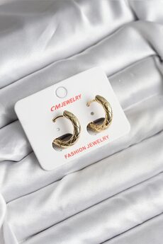 Evimdeyokyok 14K Gold Renk Kaplama Cm Kadın Küpe Tj-Bkp11411