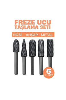 Buti̇k Freze Ucu Taşlama Seti̇ Profesyonel Çeli̇k Rotary Burr Seti̇ 5 Li̇ Metal İşleme Uçları