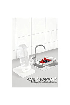 Buti̇k Ayarlanabi̇li̇r Sürgülü Lavabo Süzgeci̇ – Mutfak İçi̇n Prati̇k Ve Şık Tasarım Beyaz