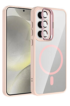 Buti̇k Harmonyaura Samsung Galaxy S24 Fe Remi̇m Lensli̇ Magsafe Standlı Kapak - Pembe
