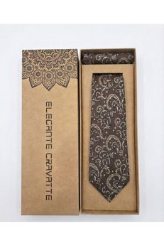 Elegante Cravatte Şal Desen Dokuma Kutulu Kravat Ve Cep Mendili