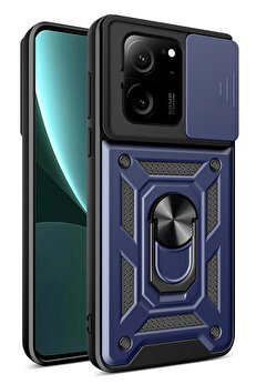 Buti̇k Harmonyaura Xi̇aomi̇ Mi̇ 13T Pro Kılıf Pars Lens Yüzüklü Si̇li̇kon - Laci̇vert