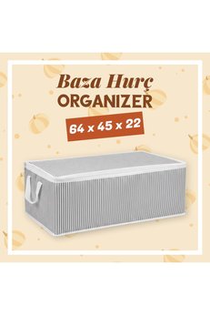 zera collection Hurç Çizgili Su İtici Kumaştan Fermuarlı Sandık Baza Hurç