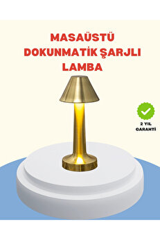 Buti̇k Şarjlı Masa Lambası 3 Işık Modu Kademesi̇z Karartma Metal Gövde