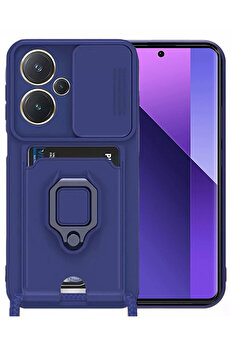 Buti̇k Harmonyaura Xi̇aomi̇ Redmi̇ Note 13 Pro Plus Kılıf Zuma Kartvi̇zi̇tli̇ Yüzüklü Si̇li̇kon - Laci̇vert