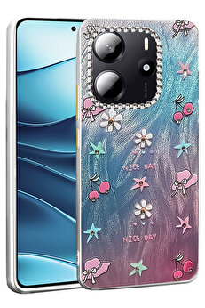 Buti̇k Harmonyaura Xi̇aomi̇ Redmi̇ Note 14 4G Kılıf Blade Aynalı Desenli̇ Kapak - Desen 4