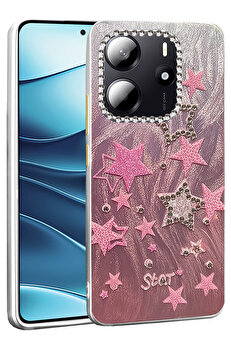 Buti̇k Harmonyaura Xi̇aomi̇ Redmi̇ Note 14 4G Kılıf Blade Aynalı Desenli̇ Kapak - Desen 7