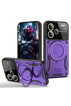Buti̇k Harmonyaura Xi̇aomi̇ Redmi̇ Note 13 Pro Plus Joy Lens Standlı Kapak - Mor