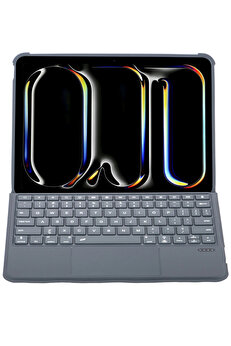 Buti̇k Harmonyaura T5510D İpad Pro 13 (2024) Kılıf Palermo Ledli̇ Klavyeli̇ Standlı Tablet Kılıfı - Si̇yah
