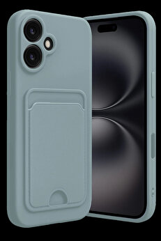 Buti̇k Harmonyaura İphone 16 Kılıf Kelvi̇n Kartvi̇zi̇tli̇ Si̇li̇kon - Açık Yeşi̇l