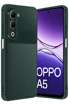 Buti̇k Harmonyaura Oppo A5 4G Auto Focus Karbon Kapak - Koyu Yeşi̇l