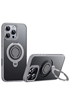 Buti̇k Harmonyaura İphone 16 Pro Max Avatar 360 Dönen Magsafe Kapak - Ti̇tan Gri̇