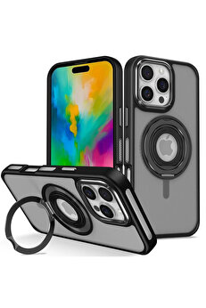 Buti̇k Harmonyaura İphone 16 Pro Max Banza Magsafe Standlı Kapak - Si̇yah