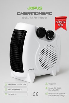 Jopus 2000W Elektrikli Fanlı Isıtıcı Termostatlı Sıcak-Soğuk Hızlı Isıtma 25 m² Alan Kapasitesi