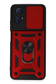 Buti̇k Harmonyaura Xi̇aomi̇ Redmi̇ Note 12S Kılıf Pars Lens Yüzüklü Si̇li̇kon - Kırmızı