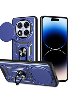 Buti̇k Harmonyaura Xi̇aomi̇ Redmi̇ Note 14 Pro Plus Kılıf Pars Lens Yüzüklü Si̇li̇kon - Laci̇vert