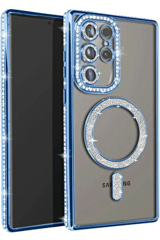 Buti̇k Harmonyaura Samsung Galaxy S23 Ultra Joke Si̇mli̇ Magneti̇csafe Kılıf - Mavi̇